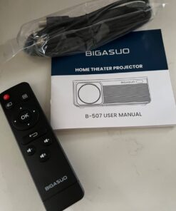 BIGASUO 1080P Projector 5G WiFi Bluetooth - 15000Lux 560ANSI Full HD Outdoor Movie Projector, 300" Display Support 4k Home Theater,Compatible with iOS/Android/XBox/PS4/TV Stick/HDMI Light Grey 60 619payELpL