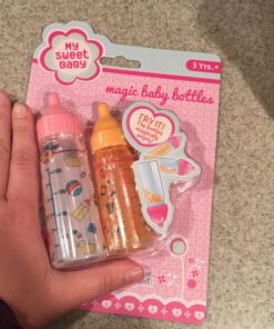 Toysmith My Sweet Baby, Magic Baby Bottle Set, Two Bottles, For Boys & Girls Age 3+ Magic Baby Bottles Doll Toy 37 619pm2ItjKL 1