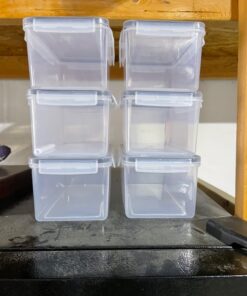 ME.FAN 6 Set 3.2L Food Storage Containers, Spaghetti Containers Airtight Horizontal Storage/Pasta Containers Kitchen Pantry Organization Canisters with 24 labels & Pen - Black Black-6 X 3.2L 50 619sTDmIeL 1