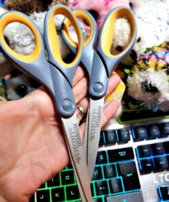 Westcott 13901 8-Inch Titanium Scissors For Office and Home, Yellow/Gray, 2 Pack 39 619vd0zd1L