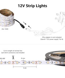Lepro 12V LED Strip Light, Flexible, SMD 2835, 300 LEDs, 32.8ft Tape Light for Home, Kitchen, Party, Christmas and More, Non-Waterproof, Daylight White, Pack of 2(Not Include Power Adapter) 32.8 ft 26 619yYA33teL
