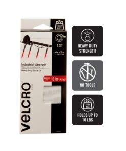 VELCRO Brand - Industrial Strength | Indoor & Outdoor Use | Superior Holding Power on Smooth Surfaces | Size 4ft x 2in | Tape, White - Pack of 1 27 619zJkp0nL