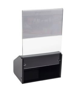 Acrylic Heavy Duty Donation/Ballot Box with Lock and Sign Holder Black 1 Pack 8 619zR hlIfL
