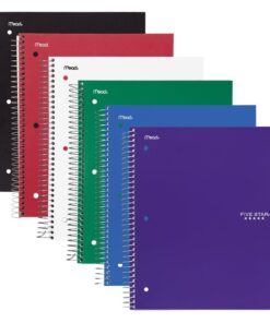 Five Star 06210 Wirebound 3-Subject Notebook, College Rule, 11 x 8 1/2, 150 Sheets, Assorted Assorted Colors 27 61A1AbzYoYL