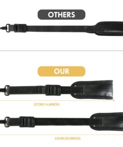 KUWAN Saxophone Neck Strap Soft Sax Leather strap Padded for Alto Sax Tenor Clarinet Baritone Soprano Horn Music Instrument (black) Black 13 61A1DCFUcbL