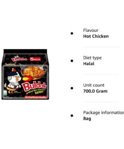 Samyang New Ramen/Spicy Chicken Roasted Noodles, 4.94 oz (Pack of 5) Carbo 5 pk 4.9 Ounce (Pack of 5) 16 61A1Eu8znZL