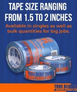 True Blue Premium Blue Professional Painter’s Masking Tape – Indoor and Outdoor Use – Commercial Grade - Available in 2 Widths – Works on a Variety of Surfaces (1.5 Inch, 36-Pack) 1.5 Inch, 36-Pack 15 61A1eyOc VL