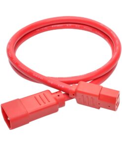 Tripp Lite 3 ft. Heavy Duty Power Extension Cord, C14 to C13, 15A, 14 AWG, Red (P005-003-ARD) 3 ft. 6 61A252V4qL