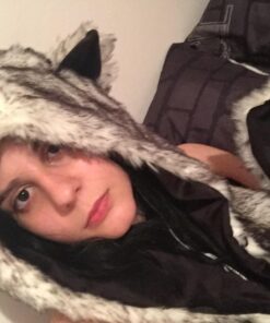 White Wolf Animal Hoods Hat, Mittens, Gloves, Scarf Paws Prints and Ears, Furry Hoodie 24 61A5jJu0rhL