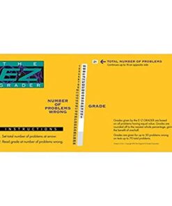 Grading Calculator - E-Z Grader Teacher's Aid Scoring Chart Big Print Edition (Yellow) - 10" x 5" Yellow