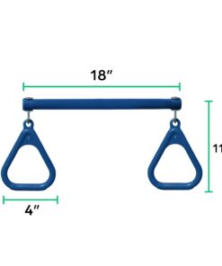 Jungle Gym Kingdom Swing Sets for Backyard, Monkey Bars & Swingset Accessories - Set Includes 18" Trapeze Swing Bar & 48" Heavy Duty Chain with Locking Carabiners - Outdoor Play Equipment (Blue) Blue 19 61A6kISrCoL 1
