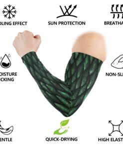 ZZKKO Dragon American Flag Cooling Arm Sleeves Cover Uv Sun Protection for Men Women Green 8 61A77RHholL