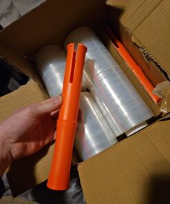 JARLINK 4 Pack Plastic Film Roll with Plastic Handles, 60 Gauge Thick, 5" x 1000ft Plastic Pallet Film, Industrial Strength Stretch up to 500% Stretch for Moving, Packing, Wrapping, and Shipping 32 61A7T8Hg6gL