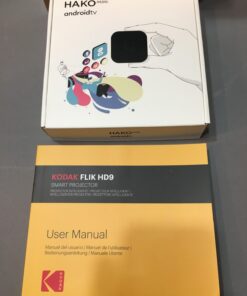 KODAK FLIK HD9 Smart Projector | Mini Black Portable Indoor & Outdoor Movie with Android TV Streaming Apps, Wi-Fi and Bluetooth, Built-In Speakers & Voice Remote | FHD 1080p for Screens Up to 120” 59 61A9pQpTfHL