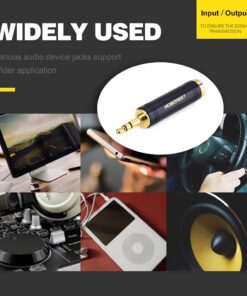 MOBOREST 3.5mm M to 6.35mm F Stereo Pure Copper Adapter, 1/8 Inch Plug Male to 1/4 Inch Jack Female Stereo Adapter, Can be Used for Conversion Headphone adapte, amp adapte, Black Fashion 2-Pack BLACK-2PCS 15 61AAETKnt9L