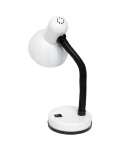 Simple Designs LD1003-WHT Basic Metal Flexible Hose Neck Desk Lamp, White 6.1 x 4.9 x 13.85 1 22 61ABtnZm7L