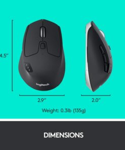 Logitech M720 Triathlon Multi-Device Wireless Mouse, Bluetooth, USB Unifying Receiver, 1000 DPI, 8 Buttons, 2-Year Battery, Compatible with Laptop, PC, Mac, iPadOS - Black 40 61ACXFKzrIL