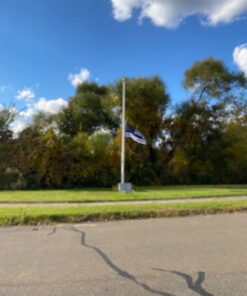 Thin Blue Line Flag - 3X5 Foot with Embroidered Stars and Sewn Stripes - Black White and Blue American Police Flag Honoring Law Enforcement Officers - 3x5 Inch Waterproof Decal Included Blue,White 30 61ADzyS8LEL