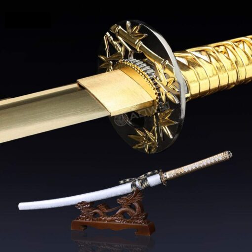 Samurai Sword,Gold 40" Full Handmade High Carbon Steel Japanese Katana Sword