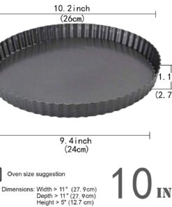 Alternative view of Gutsdoor Tart Pan 10 Inch with Removable Bottom Nonstick Quiche Pan Round Pie Pans for Baking