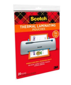 Scotch TP385420 Letter Size Thermal Laminating Pouches, 3 mil, 11 1/2 x 9, 20/Pack 14 61AFxH31qxL