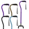 Vive Quad Cane - Walking Stick for Men and Women - Lightweight Adjustable Staff - Comfortable Right and Left Hand Grip for Stability Support - Four Prong Sturdy Aluminum Travel Aid - 4 Tip Purple 16 61AGHmTdbOL
