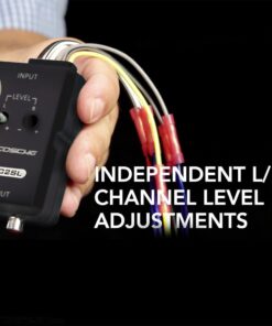 Scosche LOC2SL Line Output Converter Adjustable Amplifier Add On Module for Car Stereo, 2-Channel Signal Sensing Speaker Wire to RCA Adapter with Remote Control Knob, Black 90W 30 61AGYY6u4L