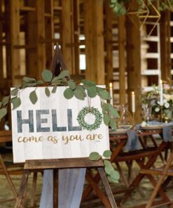 Marla Rae "HELLO, Come As You Are" Wooden Wall Art - Blessed Signs for Home Decor, Best Cursive Wood Art for Home, Office, Schools, Foyer, Entryway, Living Room, Party Decoration Hello Sign (18"x12") 9 61AGnRqQ6WL