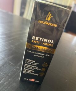 DOUBLE SIZED (2Oz) Retinol Serum for Face with Hyaluronic Acid + Vitamin E and A + Aloe Vera Anti-Aging Serum Pore Tightener Fade Dark Spots Clinical Strength Formula by InstaSkincare 2 Fl Oz (Pack of 1) 35 61AHYQnSkL