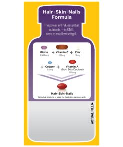 Nature Made Hair Skin and Nails with Biotin 2500 mcg, Dietary Supplement For Healthy Hair Skin and Nails Support, 120 Softgels, 120 Day Supply 120 Count 24 61AI FdekiL