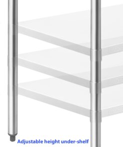 GRIDMANN Stainless Steel Table 48 in. x 24 in., NSF Commercial Kitchen Prep & Work Table w/ Backsplash and Wheels 48 in Long x 24 in Deep 21 61AJM7INvVL