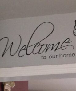 LovingIn XQ1 Butterfly Pattern Welcome to Our Home Quotes Saying Vinyl Wall Sticker, 71X21cm 14 61AK0jV3xL