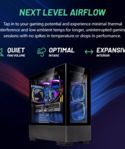 Skytech Gaming Azure Gaming PC, Ryzen 7 7700X 4.5 GHz, RX 7600, 1TB NVME, 32GB DDR5 RAM RGB, 650W Gold PSU Wi-Fi, Win 11 Home, RGB-Keyboard and RGB-Mouse Included 7700X | 7600 15 61AKX0SU7nL