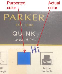 Parker Fountain Pen Ink Bottle Washable Blue QUINK Ink 57ml. Fountain Pen Refill Blue Wash 23 61APpx5PL