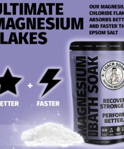 Coach Soak: Recovery Bath Soak - Absorbs Faster Than Epsom Salt Bath Soak for Pain – Rejuvenating Post Workout Magnesium Flakes -21 Minerals, Essential Oils & Bath Salts (Calming Lavender) Calming Lavender 3 Pound (Pack of 1) 23 61ASiXNH26L