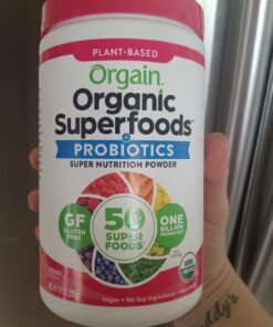 Orgain Organic Greens Powder + 50 Superfoods, Berry - 1 Billion Probiotics for Gut Health, Antioxidants, Vegan, Plant Based, Gluten Free, Non GMO, Dairy Free Juice & Smoothie Mix - 0.62lb 20 Servings (Pack of 1) 28 61ATAUS8JAL 3