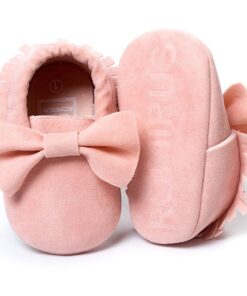 LIVEBOX Infant Baby Girls and Boys Premium Soft Sole Moccasins Tassels Prewalker Anti-Slip Toddler Shoes S: 0~6 months Bow- Princess Pink 10 61ATOtnV6IL