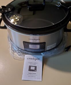 Crock-Pot 7 Quart Portable Programmable Slow Cooker with Timer and Locking Lid, Stainless Steel 67 61ATOxvUW9L