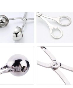 2 PCS None-Stick Meat Ballers, Stainless Steel Meat Baller Tongs, Cake Pop Meatball Maker Ice Tongs, Cookie Dough Scoop for Kitchen. (1.38" and 1.78") 19 61ATRlFcmL