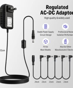 Alternative view of Donner DPA-1 Guitar Pedal Power Supply Adapter 9V DC 1A Tip Negative 5 Way Daisy Chain Cables for Guitar Effect Pedal