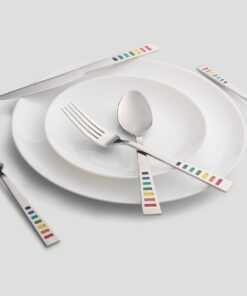 Fiesta - 641020R Fiesta Celebration 20-Piece Flatware Silverware Set, Service for 4, Stainless Steel, Includes Forks/Knife/Spoons 12 61ATXy9g RL