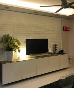 AcuRite Large Digital LED Oversized Wall Clock with Date, Temperature and Fold-Out Stand, 18-Inch, Red 34 61ATuKbRcML