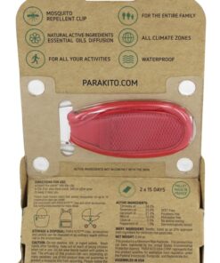 Alternative view of PARA'KITO Mosquito Insect & Bug Repellent Clip w/Natural Essential Oils - Waterproof, Outdoor Pest Repeller (Red) Red