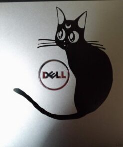 Alternative view of Sailor Luna Cat Sticker Decal Notebook Car Laptop 4.5" x 5" (Black)