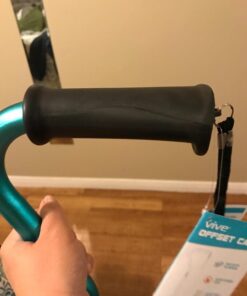 Vive Walking Cane - Ergonomic Offset Patented Hand Grip - Lightweight Adjustable Walking Aid for Men, Women, Elderly - Non-Slip Tip, Sturdy Mobility Aid for Seniors, Supports Up to 250lbs (Purple) Teal 31 61AXTLCPXHL