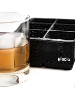 glacio Ice Cube Mold Combo - Large Silicone Ice Maker for Whiskey and Cocktails - Perfect for Craft Ice, Whiskey Ice Balls, and Cocktail Ice Cubes Black 26 61AZP65zhL