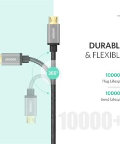 UGREEN Micro USB Cable, 1.5FT High Speed Fast Charging USB Cable, Nylon Braided Durable Android Phone Charger Cord, Compatible with Samsung Galaxy S7 S6 Note LG V10 Tablet PS4 MP3 Black 10 61Ab2jPyCuL