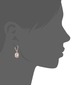 Amazon Collection Sterling Silver or Gold Plated Cubic Zirconia Halo Set Lever-Back Drop Earrings Rose Gold 6 61AbfsgcU2L