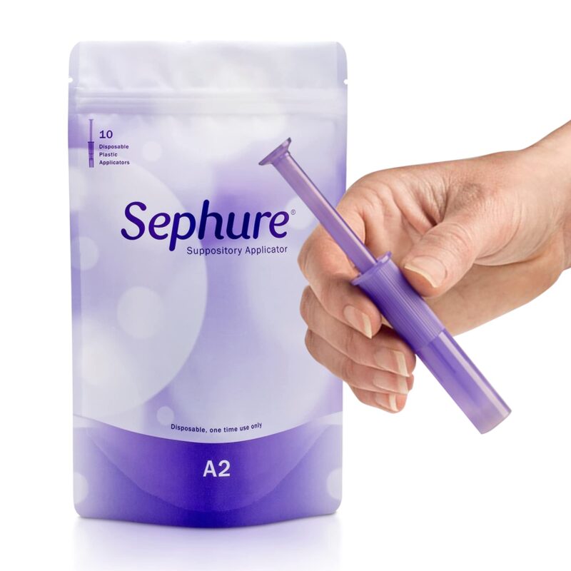 Sephure Easy-to-Use Suppository Applicator for Women and Men, Disposable Applicator for Suppositories for Constipation from Various Brands, 1-Pack, 10-Count, Size A2 10 Count (Pack of 1)
