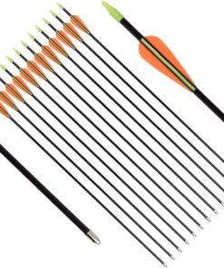 Alternative view of GPP 28-inches Fiberglass Archery Target Arrows - Practice Arrow or Youth Arrow for Recurve Bow 12 Black Arrows